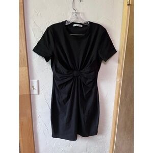 Alexander Wang Black Cotton Twist‎ Front T Shirt Dress Size M
